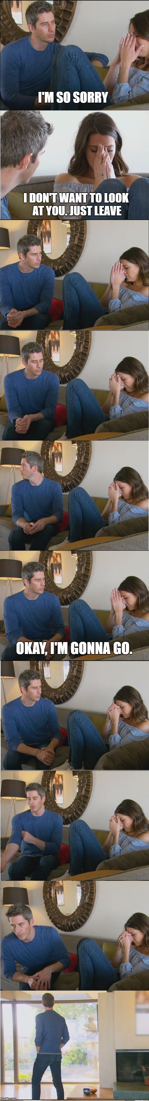 This pretty much sums up last night's "The Bachelor" | I'M SO SORRY | image tagged in bachelor | made w/ Imgflip meme maker
