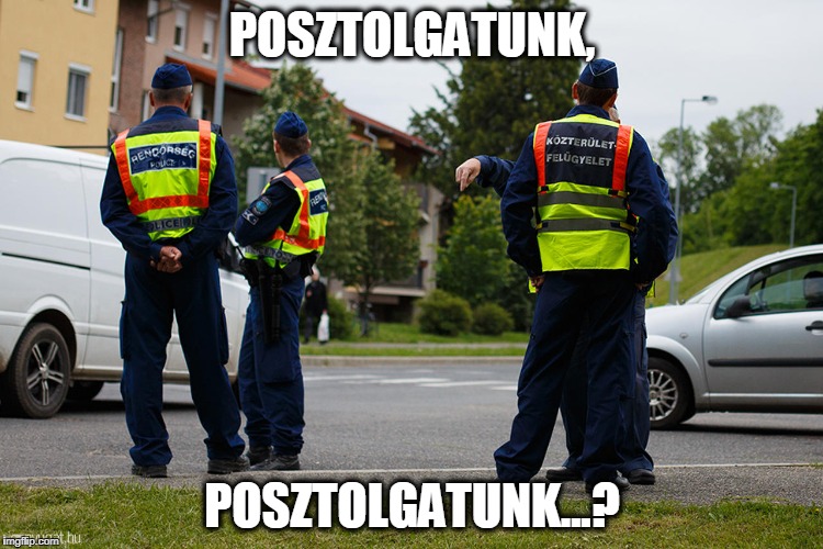 POSZTOLGATUNK, POSZTOLGATUNK...? | image tagged in police public security | made w/ Imgflip meme maker