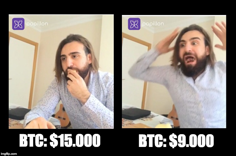 Bad & Good | BTC: $9.000; BTC: $15.000 | image tagged in bitcoin | made w/ Imgflip meme maker