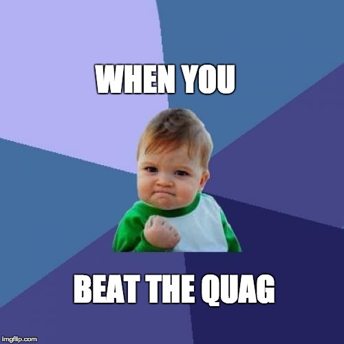 Success Kid | WHEN YOU; BEAT THE QUAG | image tagged in memes,success kid | made w/ Imgflip meme maker