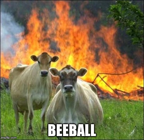 Evil Cows Meme | BEEBALL | image tagged in memes,evil cows | made w/ Imgflip meme maker