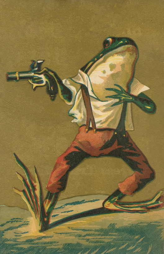 frog with gun Blank Meme Template
