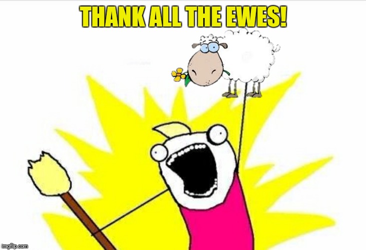 THANK ALL THE EWES! | made w/ Imgflip meme maker