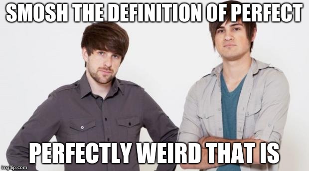 Smosh don't care | SMOSH THE DEFINITION OF PERFECT; PERFECTLY WEIRD THAT IS | image tagged in smosh don't care | made w/ Imgflip meme maker