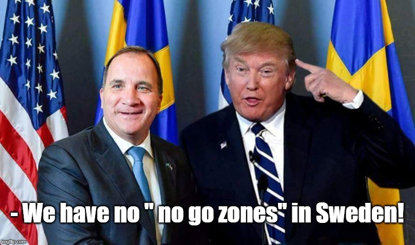 - We have no " no go zones" in Sweden! | image tagged in memes,sweden,trump,illegal immigration,funny memes | made w/ Imgflip meme maker