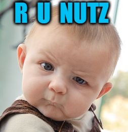 Skeptical Baby Meme | R  U  NUTZ | image tagged in memes,skeptical baby | made w/ Imgflip meme maker