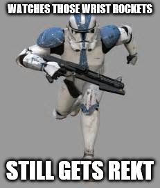 Imgfront 2: Pay to Play Version | WATCHES THOSE WRIST ROCKETS; STILL GETS REKT | image tagged in battlefront 2 clone,memes,star wars battlefront,wrist rockets | made w/ Imgflip meme maker