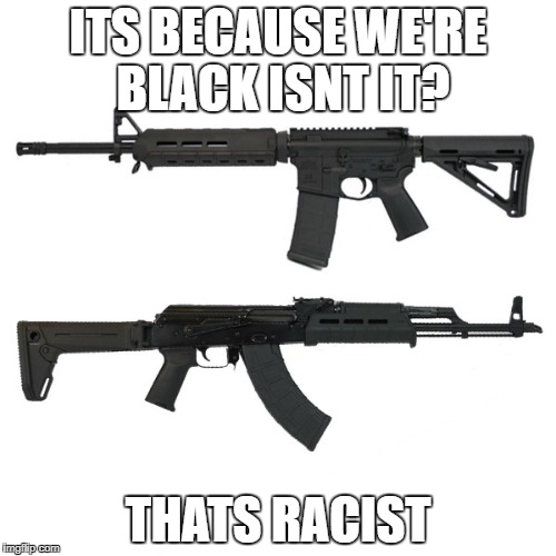 ITS BECAUSE WE'RE BLACK ISNT IT? THATS RACIST | image tagged in asalt | made w/ Imgflip meme maker