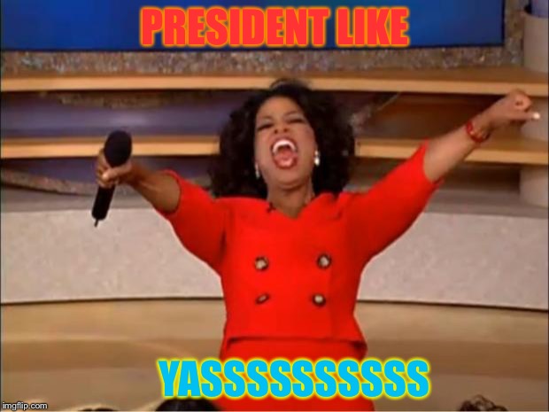 Oprah You Get A Meme | PRESIDENT LIKE; YASSSSSSSSSS | image tagged in memes,oprah you get a | made w/ Imgflip meme maker