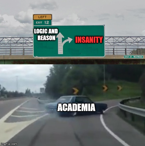 The State of Modern Education | LOGIC AND REASON; INSANITY; ACADEMIA | image tagged in insane,education,higher education,university,insanity,society | made w/ Imgflip meme maker