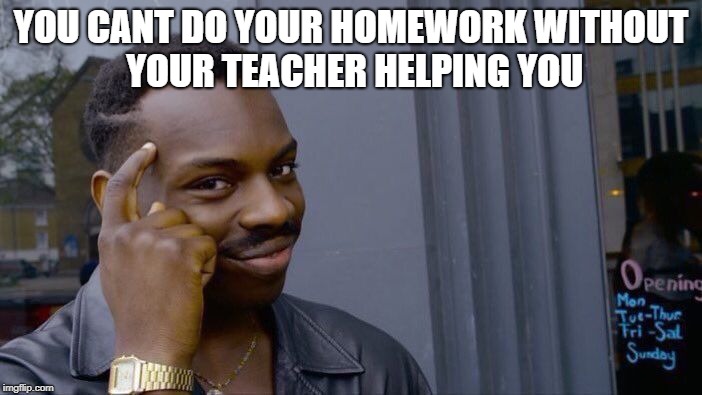 Roll Safe Think About It Meme | YOU CANT DO YOUR HOMEWORK WITHOUT YOUR TEACHER HELPING YOU | image tagged in memes,roll safe think about it | made w/ Imgflip meme maker