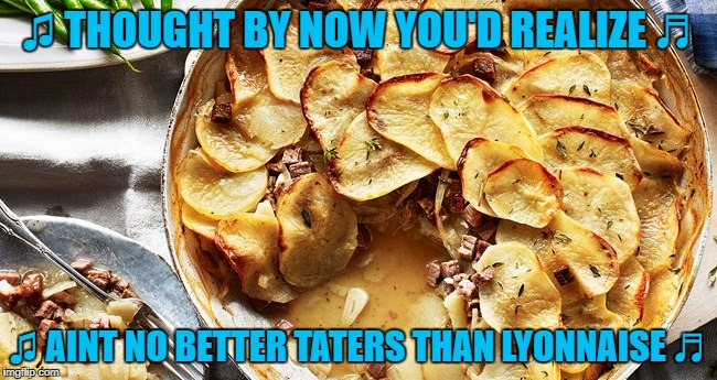 City Girls Seem to Find Out Early... | ♫ THOUGHT BY NOW YOU'D REALIZE ♬; ♫ AINT NO BETTER TATERS THAN LYONNAISE ♬ | image tagged in eagles,punny | made w/ Imgflip meme maker