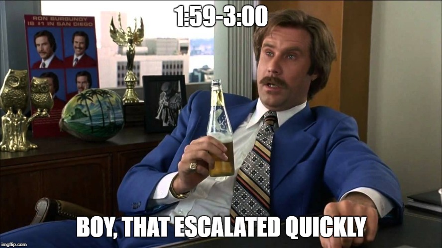 Boy, That Escalated Quickly | 1:59-3:00; BOY, THAT ESCALATED QUICKLY | image tagged in boy that escalated quickly | made w/ Imgflip meme maker