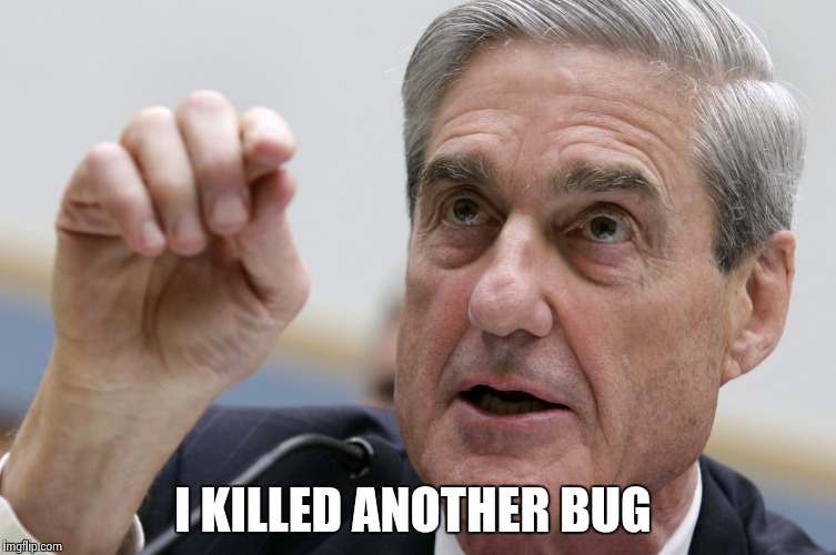I KILLED ANOTHER BUG | image tagged in robert mueller penis size | made w/ Imgflip meme maker