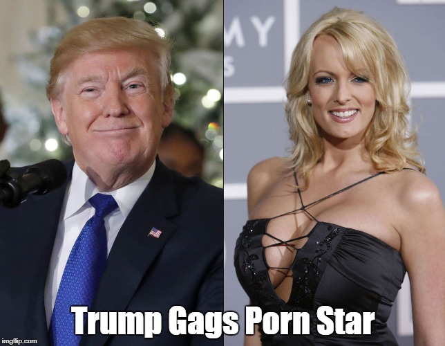 "Trump Gags Porn Star" | Trump Gags Porn Star | image tagged in stormy daniels,america's first whore,deplorable donald,despicable donald,devious donald,dickhead donald | made w/ Imgflip meme maker