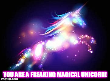 YOU ARE A FREAKING MAGICAL UNICORN! | YOU ARE A FREAKING MAGICAL UNICORN! | image tagged in magic,unicorn,sparkly | made w/ Imgflip meme maker