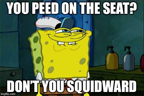 First World Sibling Problems everyone | YOU PEED ON THE SEAT? DON’T YOU SQUIDWARD | image tagged in memes,dont you squidward | made w/ Imgflip meme maker