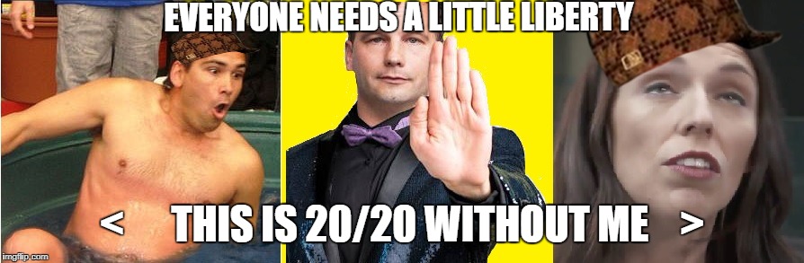 seymour2020 | EVERYONE NEEDS A LITTLE LIBERTY; <      THIS IS 20/20 WITHOUT ME    > | image tagged in election 2020,new zealand | made w/ Imgflip meme maker