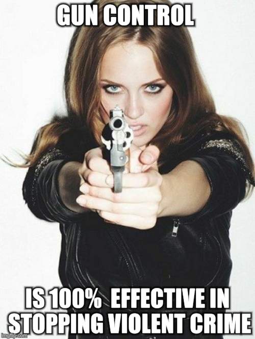 Gun Control | GUN CONTROL; IS 100%  EFFECTIVE IN STOPPING VIOLENT CRIME | image tagged in gun laws | made w/ Imgflip meme maker