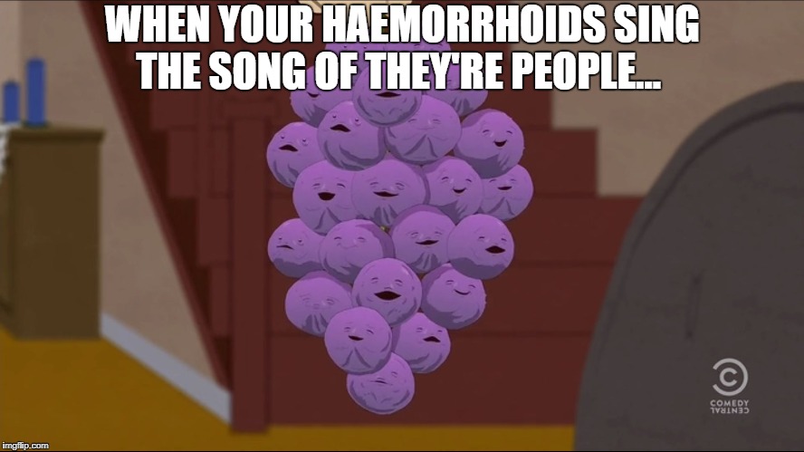 Member Berries Meme | WHEN YOUR HAEMORRHOIDS SING THE SONG OF THEY'RE PEOPLE... | image tagged in memes,member berries | made w/ Imgflip meme maker