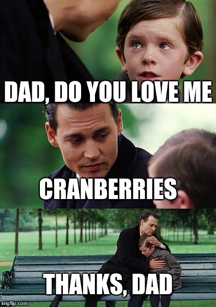 Finding Neverland | DAD, DO YOU LOVE ME; CRANBERRIES; THANKS, DAD | image tagged in memes,finding neverland | made w/ Imgflip meme maker