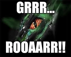 Rex | GRRR... ROOAARR!! | image tagged in velociraptor | made w/ Imgflip meme maker