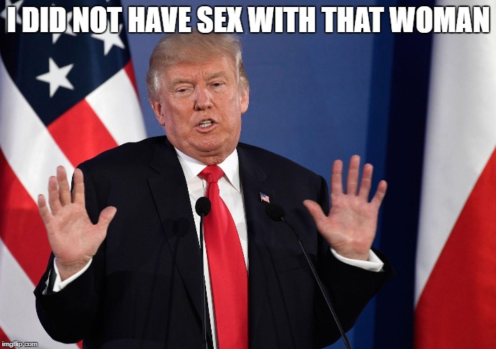 Trump Not Me | I DID NOT HAVE SEX WITH THAT WOMAN | image tagged in trump not me | made w/ Imgflip meme maker