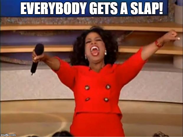 Oprah You Get A Meme | EVERYBODY GETS A SLAP! | image tagged in memes,oprah you get a | made w/ Imgflip meme maker