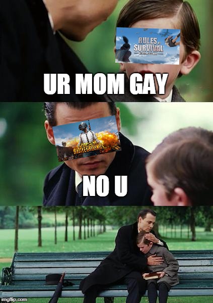 Finding Neverland Meme | UR MOM GAY; NO U | image tagged in memes,finding neverland | made w/ Imgflip meme maker