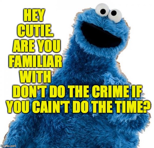 HEY CUTIE.  ARE YOU FAMILIAR WITH DON'T DO THE CRIME IF YOU CAIN'T DO THE TIME? | made w/ Imgflip meme maker