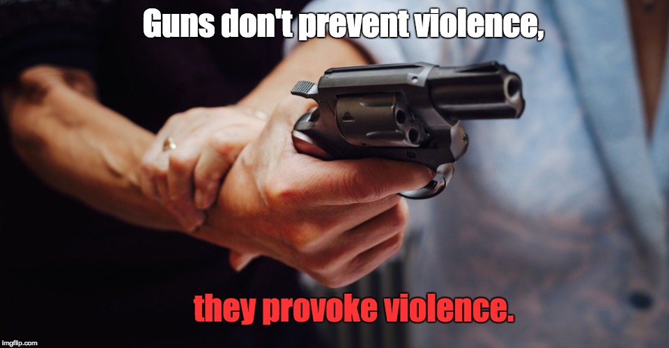 Guns | Guns don't prevent violence, they provoke violence. | image tagged in gun safety violence crime | made w/ Imgflip meme maker