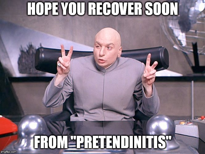 HOPE YOU RECOVER SOON; FROM "PRETENDINITIS" | image tagged in nurse | made w/ Imgflip meme maker