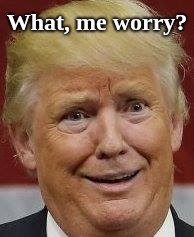 Trump Alfred E Neuman facd | What, me worry? | image tagged in trump alfred e neuman facd | made w/ Imgflip meme maker