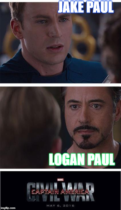 Marvel Civil War 1 Meme | JAKE PAUL; LOGAN PAUL | image tagged in memes,marvel civil war 1 | made w/ Imgflip meme maker