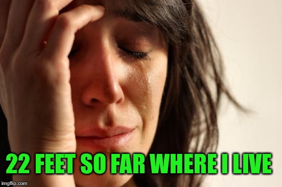 First World Problems Meme | 22 FEET SO FAR WHERE I LIVE | image tagged in memes,first world problems | made w/ Imgflip meme maker