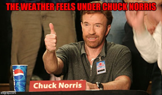 THE WEATHER FEELS UNDER CHUCK NORRIS | made w/ Imgflip meme maker