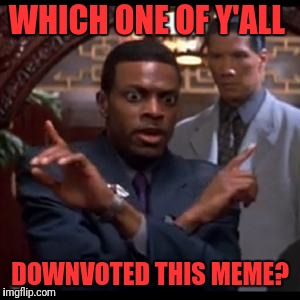Chris Tucker - Which One Of Yall | WHICH ONE OF Y'ALL; DOWNVOTED THIS MEME? | image tagged in chris tucker - which one of yall | made w/ Imgflip meme maker
