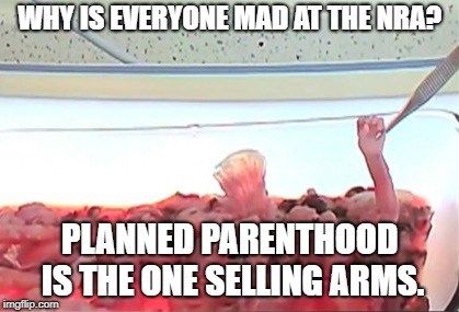 Arms for Sale | WHY IS EVERYONE MAD AT THE NRA? PLANNED PARENTHOOD IS THE ONE SELLING ARMS. | image tagged in nra,planned parenthood | made w/ Imgflip meme maker