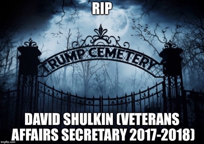Rip David Shulkin

 | image tagged in veterans affairs secretary,david shulkin,donald trump | made w/ Imgflip meme maker