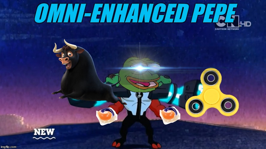 Omni-enhanced Pepe | OMNI-ENHANCED PEPE | image tagged in pepe,minecraft,fidget spinner,memes,tide pods,ferdinand | made w/ Imgflip meme maker