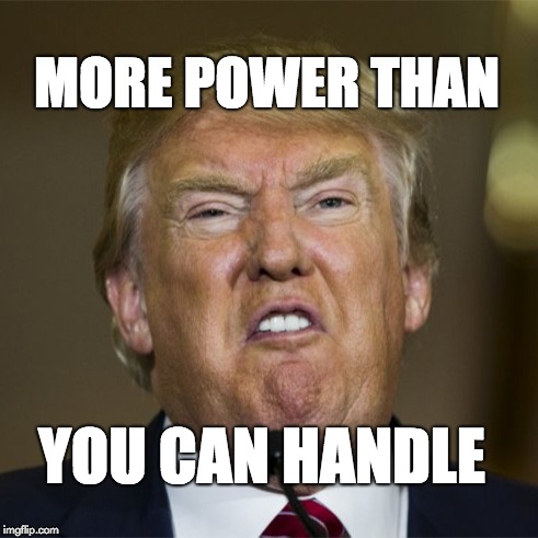 More power than you can handle. | MORE POWER THAN; YOU CAN HANDLE | image tagged in trump,donald trump,republicans,fraud | made w/ Imgflip meme maker