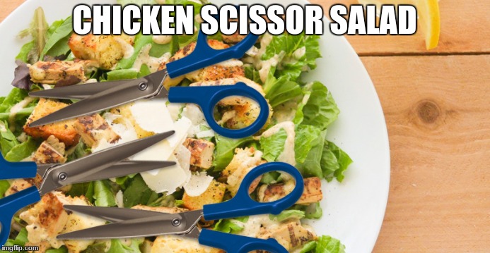 CHICKEN SCISSOR SALAD | made w/ Imgflip meme maker