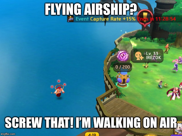 Like Skyrim horses | FLYING AIRSHIP? SCREW THAT! I’M WALKING ON AIR | image tagged in video games,memes | made w/ Imgflip meme maker
