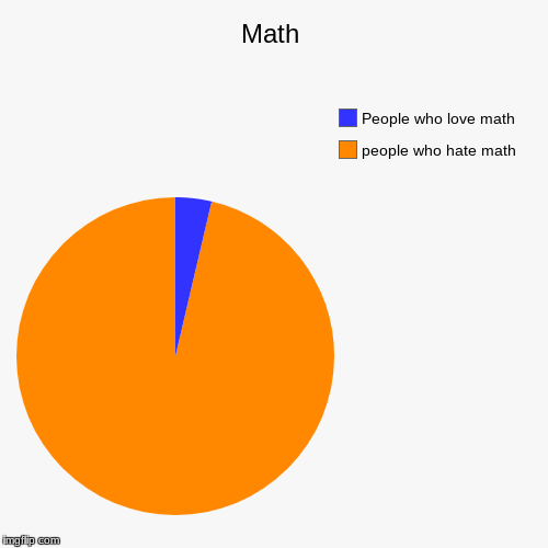 Math | people who hate math, People who love math | image tagged in funny,pie charts | made w/ Imgflip chart maker