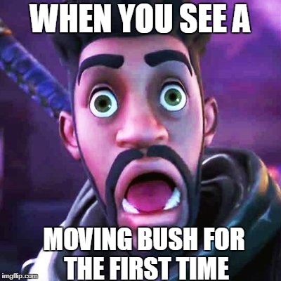 When you see a.... | WHEN YOU SEE A; MOVING BUSH FOR THE FIRST TIME | image tagged in memes | made w/ Imgflip meme maker