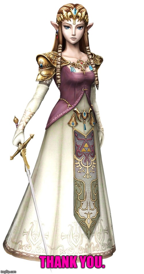 Princess Zelda | THANK YOU. | image tagged in princess zelda | made w/ Imgflip meme maker