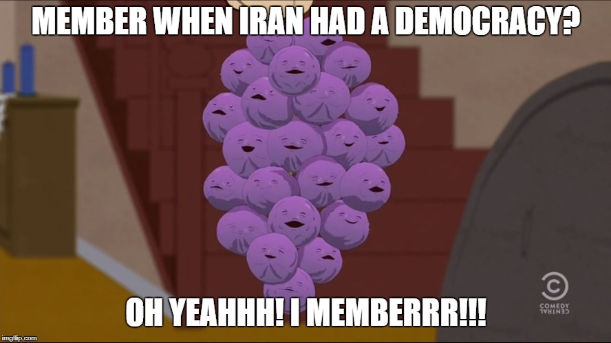 Member Berries Meme | MEMBER WHEN IRAN HAD A DEMOCRACY? OH YEAHHH! I MEMBERRR!!! | image tagged in memes,member berries | made w/ Imgflip meme maker