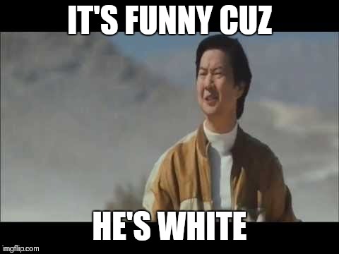  IT'S FUNNY CUZ; HE'S WHITE | image tagged in chow | made w/ Imgflip meme maker