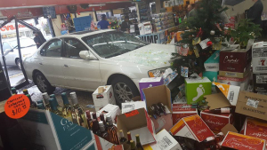 Car crash liquor store Blank Meme Template