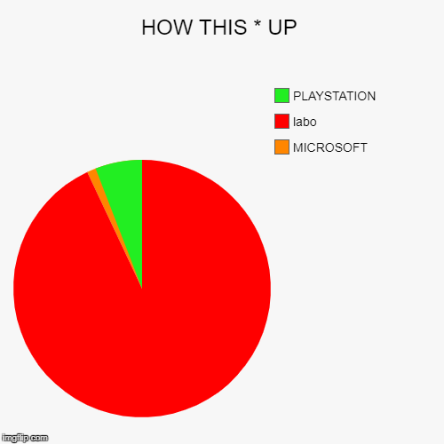 HOW THIS * UP | MICROSOFT, labo, PLAYSTATION | image tagged in funny,pie charts | made w/ Imgflip chart maker